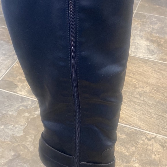 Brand new black boots. Stacked heel, tall leg, inside leg zipper. - Picture 1 of 5